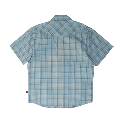 Blue Plaid Short Sleeve Button Down