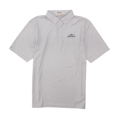 White Print Short Sleeve Polo