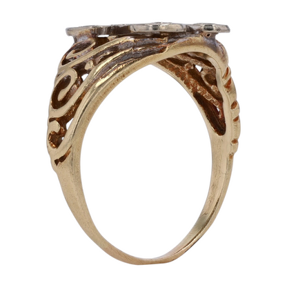 14K Two-Tone Gold Diamond Fashion Ring