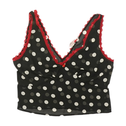 Black Polka Dot Pajama Top