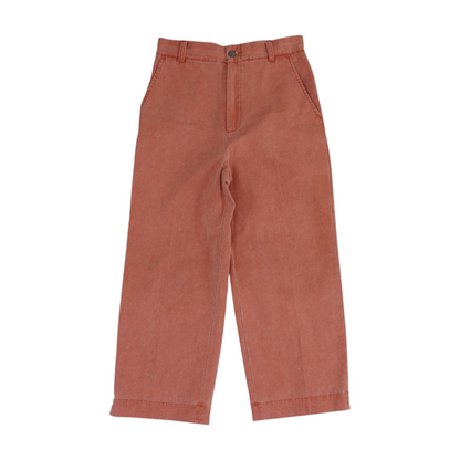 Red Solid Chino Capris