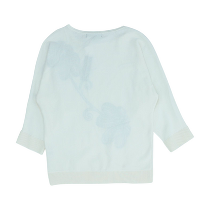 White Floral Pullover Sweater