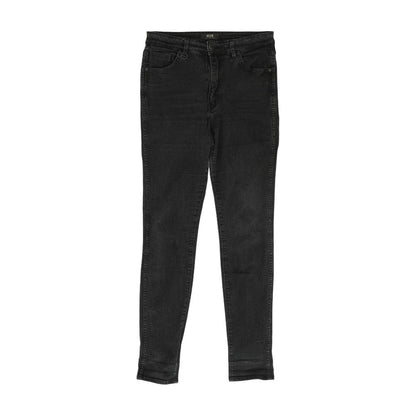Black Solid High Rise Skinny Leg Jeans