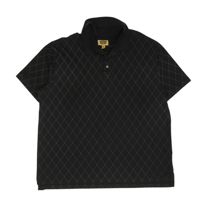 Black Abstract Short Sleeve Polo