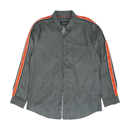 Black Solid Long Sleeve Button Down