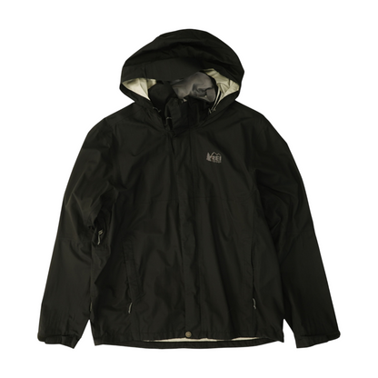 Black Solid Rain Jacket
