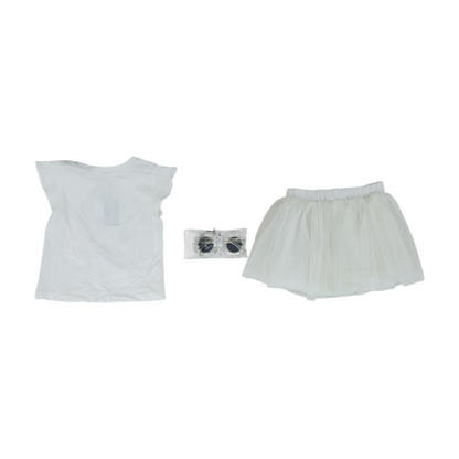 White Floral Short Sleeve Set