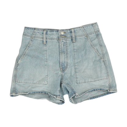 Blue Solid Denim Shorts