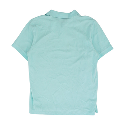 Blue Solid Short Sleeve Polo