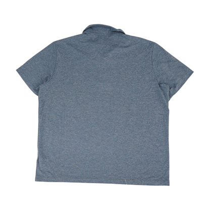 Blue Solid Short Sleeve Polo