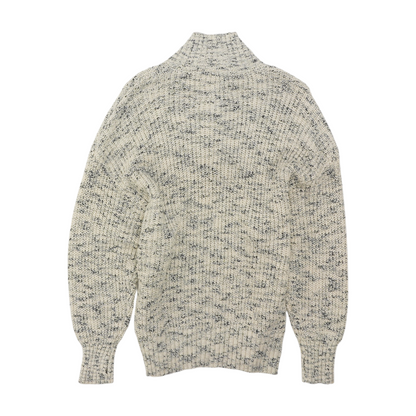 Cream Print 1/4 Zip Sweater