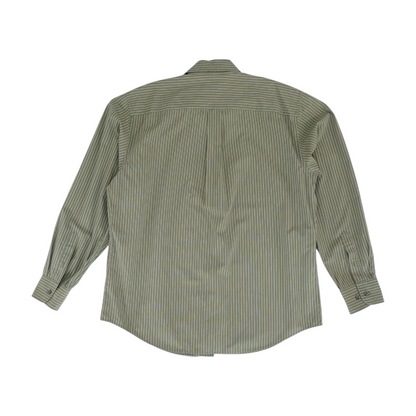 Green Striped Long Sleeve Button Down