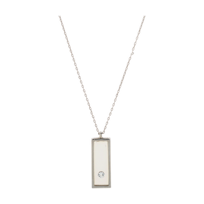 14K White Gold Pendant Necklace