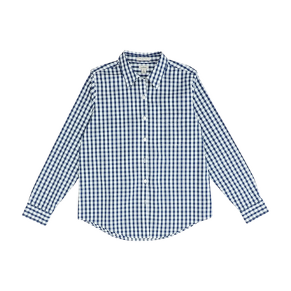 Navy Check Button Down
