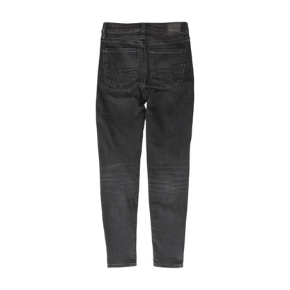 Black Solid High Rise Skinny Leg Jeans