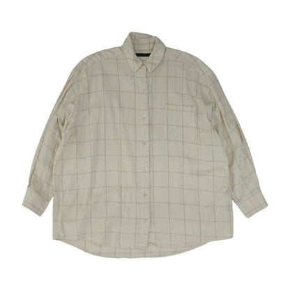 Beige Check Button Down