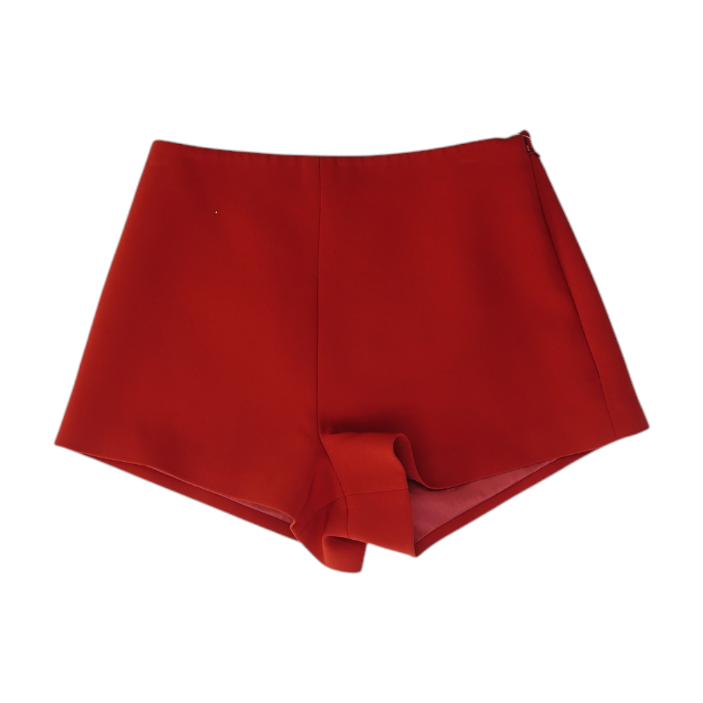 Red Solid Casual Shorts