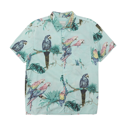 Blue Print Short Sleeve Button Down