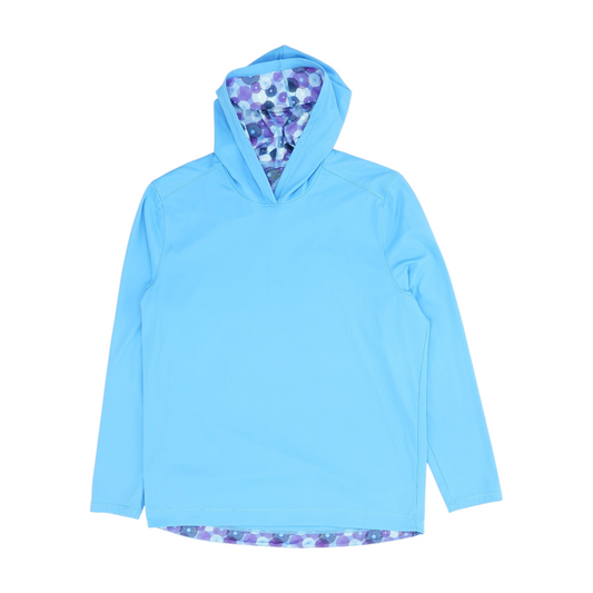 Blue Solid Hoodie Pullover