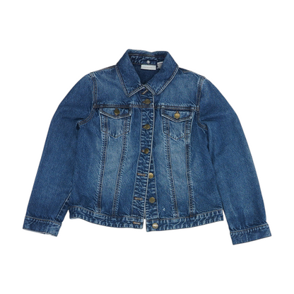 Blue Solid Denim Jacket
