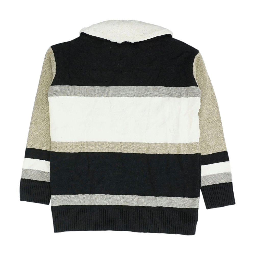 Black Abstract 1/4 Zip Sweater