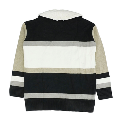 Black Abstract 1/4 Zip Sweater