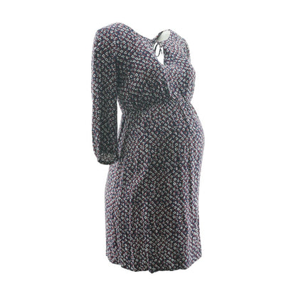 Navy Graphic Mini Maternity Dress