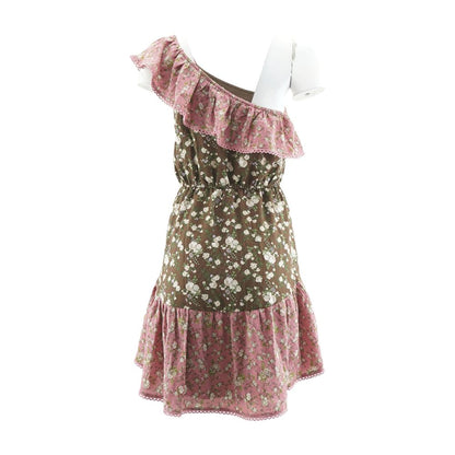Brown Floral Midi Dress