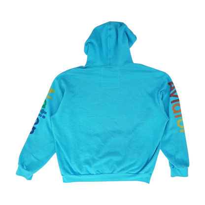 Blue Graphic Hoodie Pullover