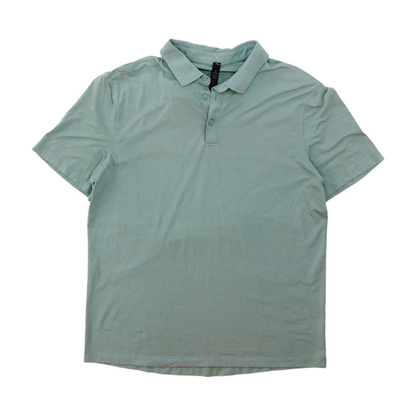Blue Solid Short Sleeve Polo