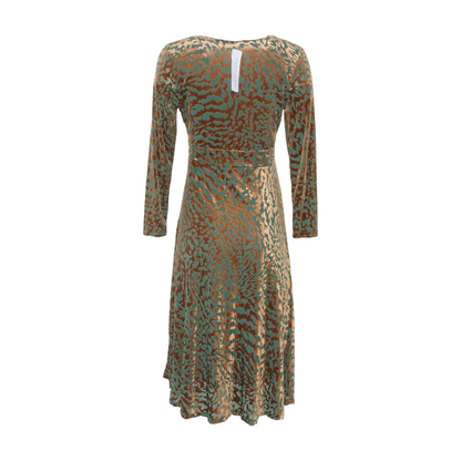 Green Petite Animal Print Midi Dress
