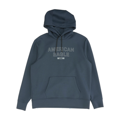 Blue Solid Hoodie Pullover