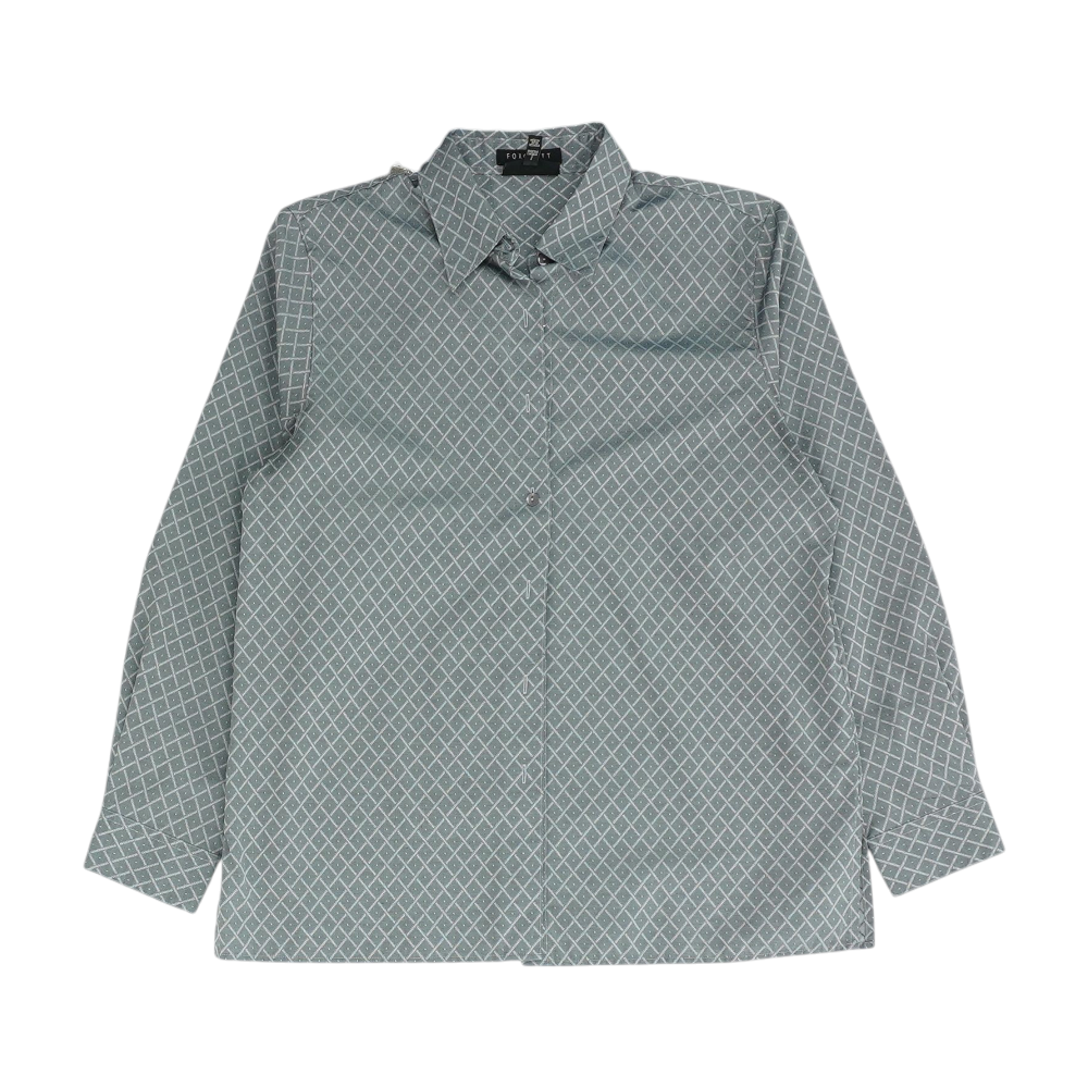 Gray Abstract Button Down