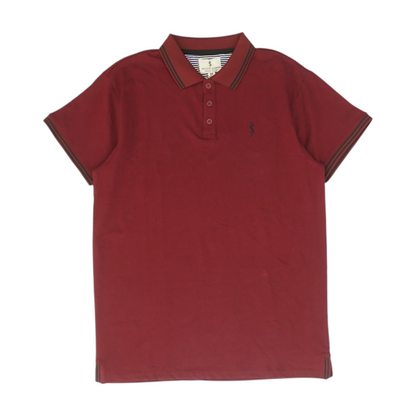 Maroon Solid Short Sleeve Polo