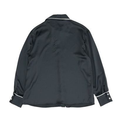 Black Solid Pajama Top