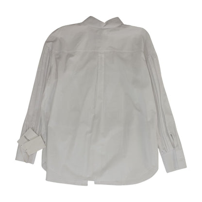 White V-Logo Solid Long Sleeve Button Down