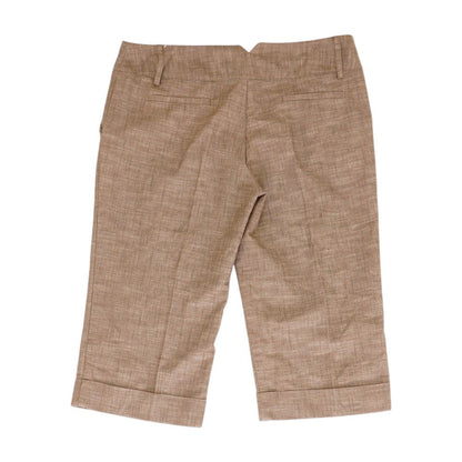 Brown Solid Capri Pants