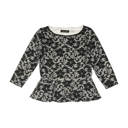 Black Floral Long Sleeve Blouse