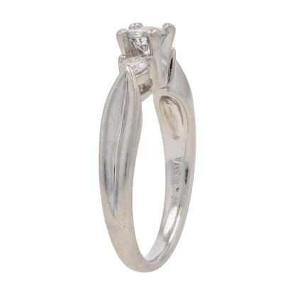 .33 Ct and .16 Ct Platinum Three Diamond Engagement Ring