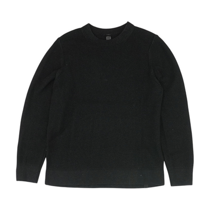 Black Solid Pullover Sweater