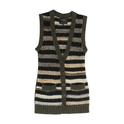 Brown Striped Vest Sweater