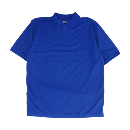 Blue Solid Short Sleeve Polo