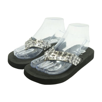 Silver Flip Flop Sandals