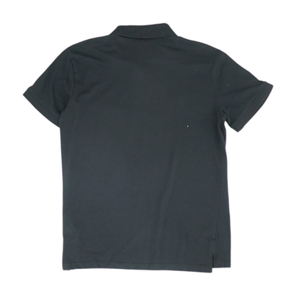 Black Solid Short Sleeve Polo
