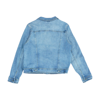 Blue Solid Denim Jacket