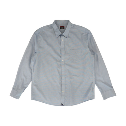 Blue Geometric Long Sleeve Button Down