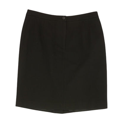 Black Solid Midi Skirt