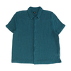 Teal Solid Short Sleeve Button Down