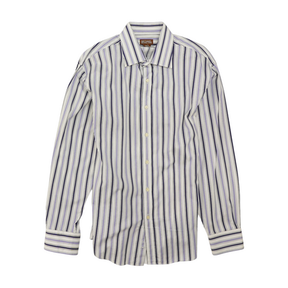Purple Striped Long Sleeve Button Down