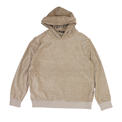 Beige Solid Hoodie Pullover
